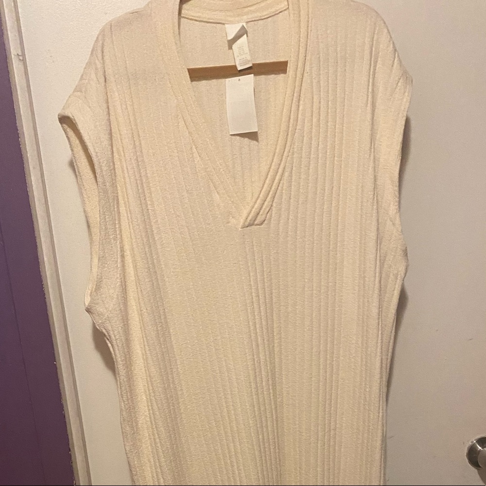 H&M ivory maxi dress/ cover up with splits on the side